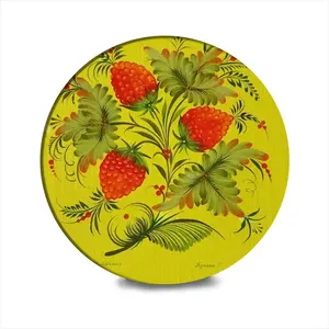 Raspberry Ceramic Coaster (Round)