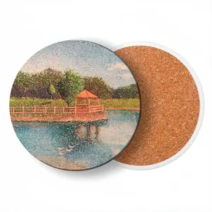 Gazebo On The Lake Ceramic Coaster (Round)