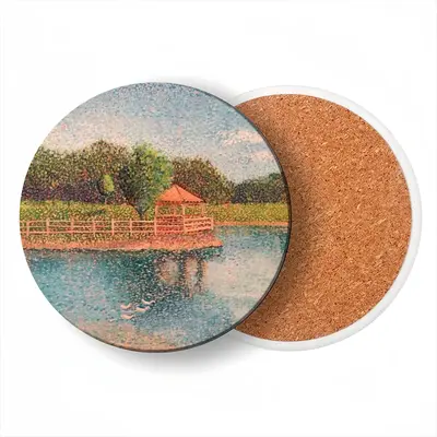 Gazebo On The Lake Ceramic Coaster (Round)