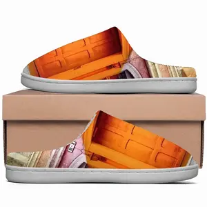 Men Orange Entrance Winter Cotton Slippers