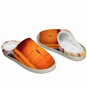 Men Orange Entrance Winter Cotton Slippers