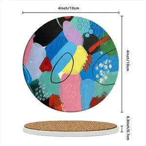 Colors Harmony A Ceramic Coaster (Round)