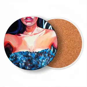 Swimming Costume Ceramic Coaster (Round)