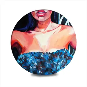 Swimming Costume Ceramic Coaster (Round)