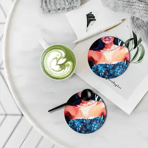 Swimming Costume Ceramic Coaster (Round)