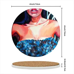 Swimming Costume Ceramic Coaster (Round)