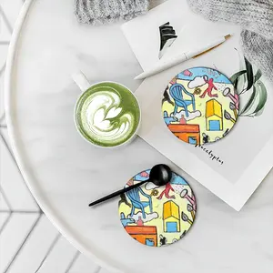 Garden Noises Ceramic Coaster (Round)