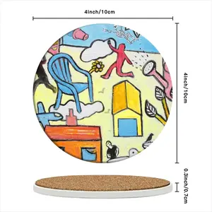 Garden Noises Ceramic Coaster (Round)