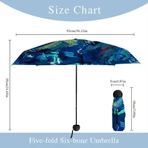 Love Me In Blue Manual Umbrella (Mini)