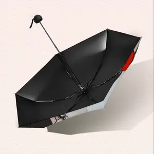 Miss Karla - Women Girl Portrait Red Lips People Fashion Week Manual Umbrella (Mini)