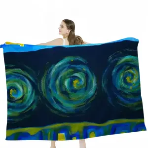 Greek Turbula Flannel Blanket (Multi-Size, Horizontal)