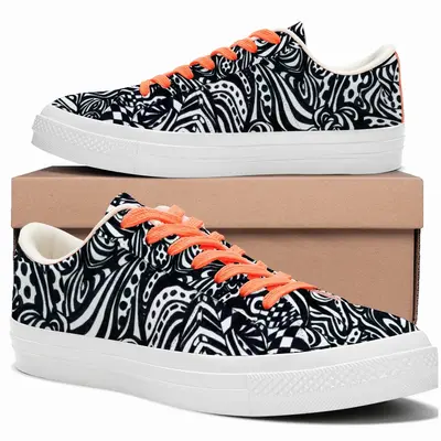 Men Flowers Low Top Canvas Shoes