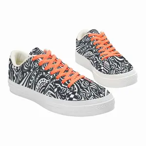 Men Flowers Low Top Canvas Shoes