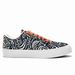 Men Flowers Low Top Canvas Shoes