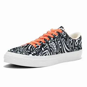 Men Flowers Low Top Canvas Shoes