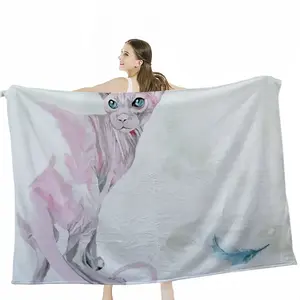 Sphynx Flannel Blanket (Multi-Size, Horizontal)