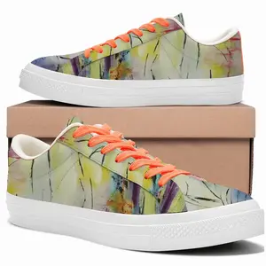 Men Lady In Blue Low Top Canvas Shoes