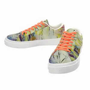 Men Lady In Blue Low Top Canvas Shoes