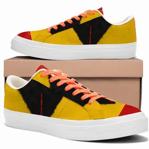 Men Pubic Flag Spain Low Top Canvas Shoes