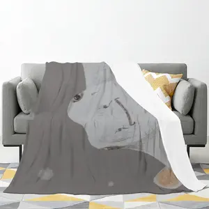 Smiling Stingray Portraiture Impressionism Watercolor Flannel Blanket (Multi-Size, Horizontal)