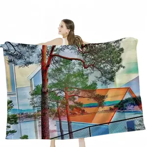 Deep Breath Flannel Blanket (Multi-Size, Horizontal)