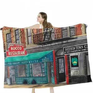 Rocco Restaurant New York City Flannel Blanket (Multi-Size, Horizontal)