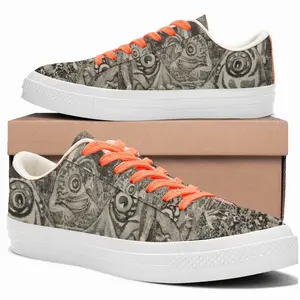 Men Always Watching Low Top Canvas Shoes