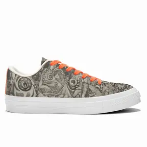 Men Always Watching Low Top Canvas Shoes