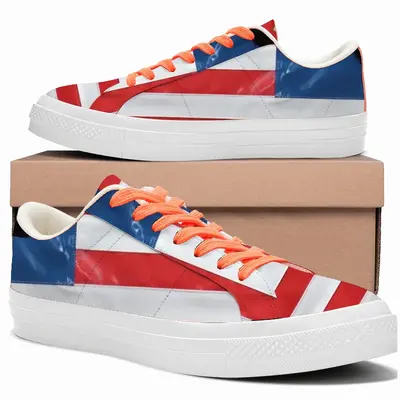 Men Pubic Flag United States Low Top Canvas Shoes