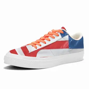 Men Pubic Flag United States Low Top Canvas Shoes