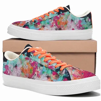 Men Wish You Flowers Nr Q Low Top Canvas Shoes