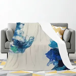 Large Choppy Wave Flannel Blanket (Multi-Size, Horizontal)