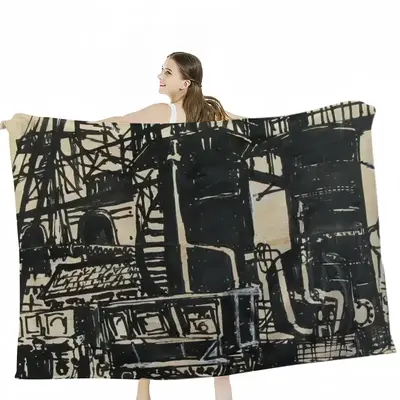 Gas Works Flannel Blanket (Multi-Size, Horizontal)