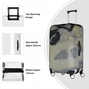 Bird In Silver And Black Luggage Cover