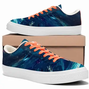 Men Scottish Starry Night Low Top Canvas Shoes