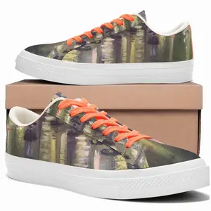 Men Paris On A Rainy Night Low Top Canvas Shoes