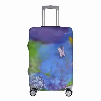 Purple Feather Luggage Cover