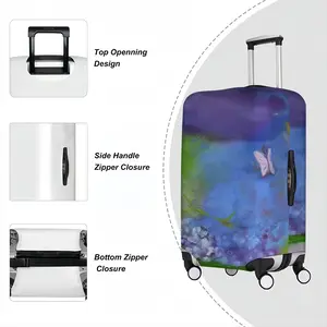 Purple Feather Luggage Cover