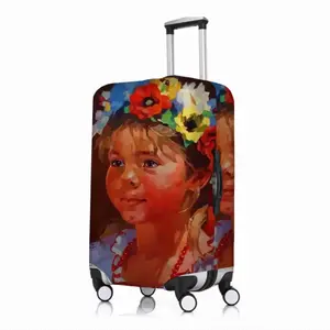 Brown Eyes Black Eyebrows Luggage Cover