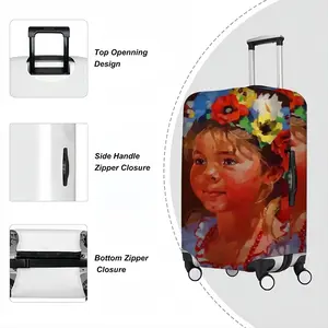 Brown Eyes Black Eyebrows Luggage Cover