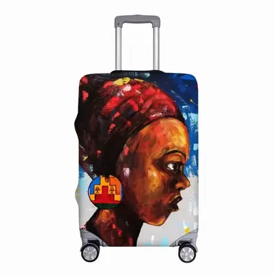 Woman With Kente Earing Luggage Cover