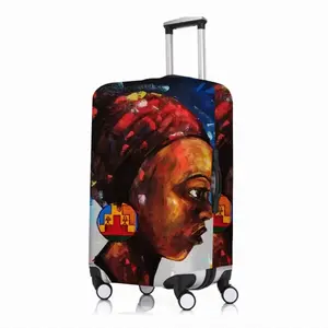 Woman With Kente Earing Luggage Cover