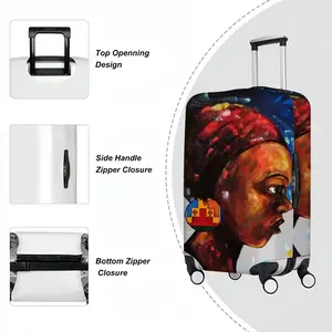 Woman With Kente Earing Luggage Cover