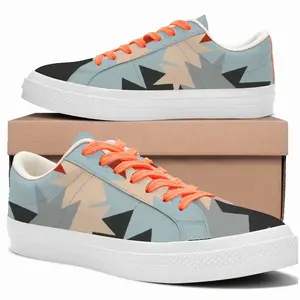 Men Boy With Skateboard Low Top Canvas Shoes