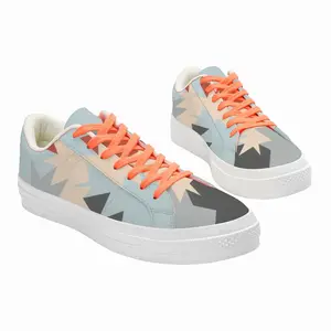 Men Boy With Skateboard Low Top Canvas Shoes