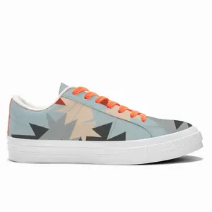 Men Boy With Skateboard Low Top Canvas Shoes