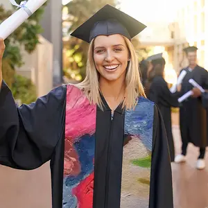 Red And Blue Graduation Shawl (Triangles)