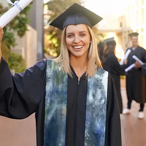 Deep Blue Graduation Shawl (Triangles)