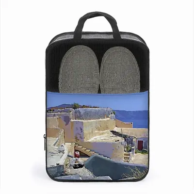 Santorini House And Cliffs In Oia Travel Shoe Bag