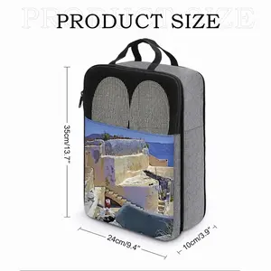 Santorini House And Cliffs In Oia Travel Shoe Bag